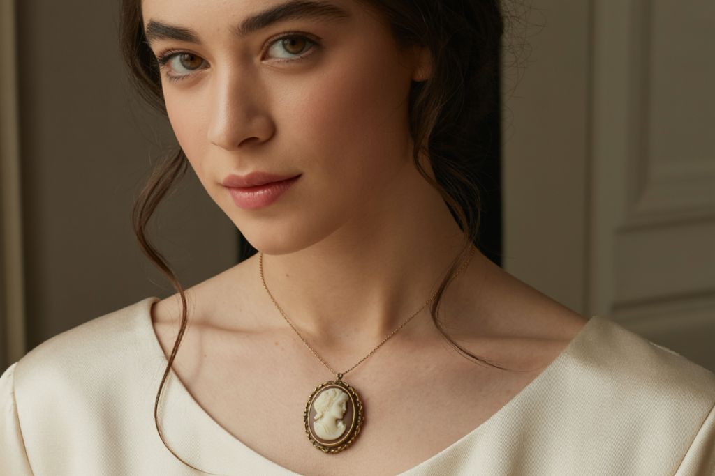 femme portant camée